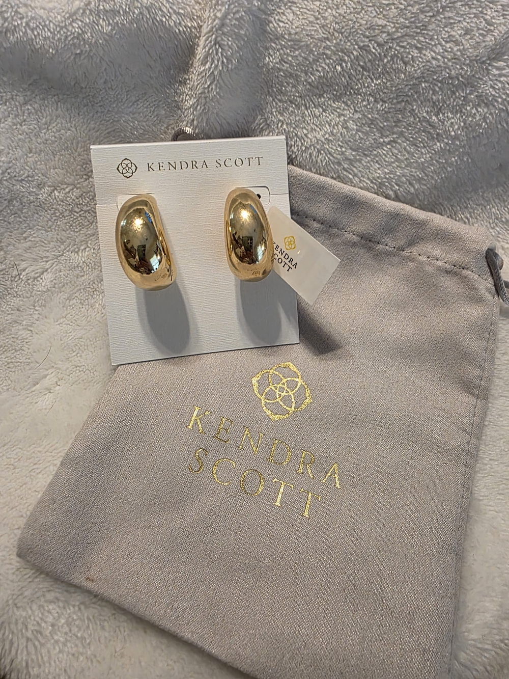 Kendra Scott Gold Earrings With Packaging And Pouch